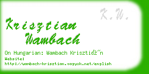 krisztian wambach business card